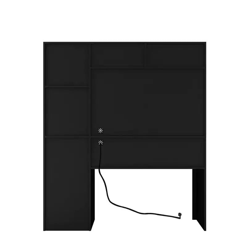 Moderne computerbureau van 51.18IN met opzetkast en boekenplank, bureau met veel opbergruimte, schrijftafel voor studeerkamer en leesruimte