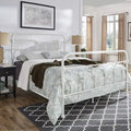 Caledonia Queensize bed van metaal met gegoten knoopdetails - antiekwit - iNSPIRE Q