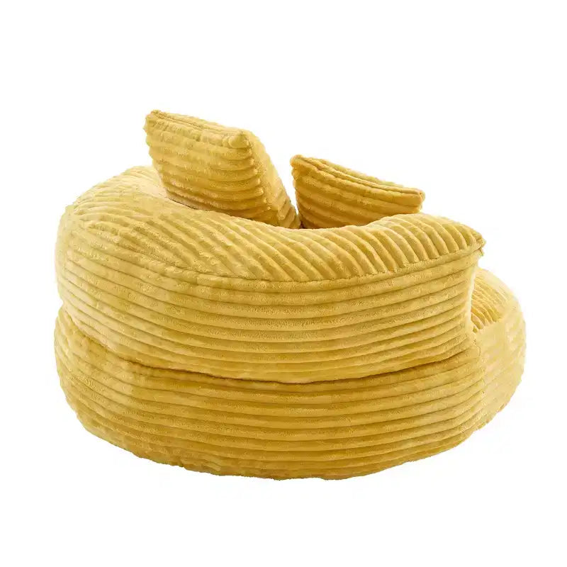 Sitzsacksofa für Erwachsene und Kinder, übergroßer Cord-Sitzsack mit 3 Kissen und Armlehnen für Wohnzimmer und Schlafzimmer