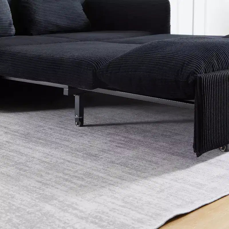 64.5 3-in-1-slaapbank van ribfluweel met uitschuifbaar bed