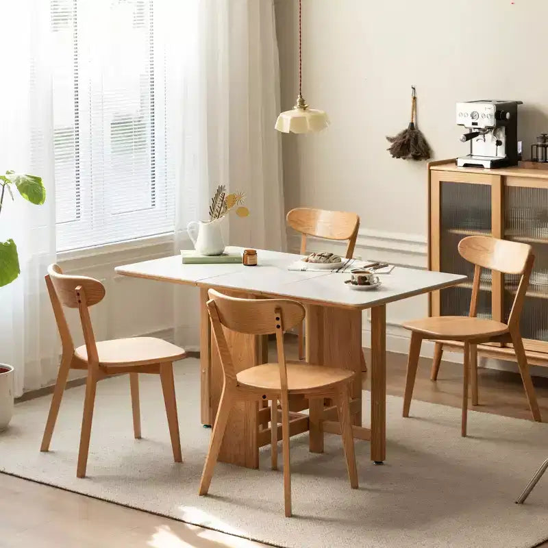 MAYEERTY Lot de 4 chaises de salle à manger en bois massif, chaises en bois naturel pour la cuisine, la salle à manger et le salon