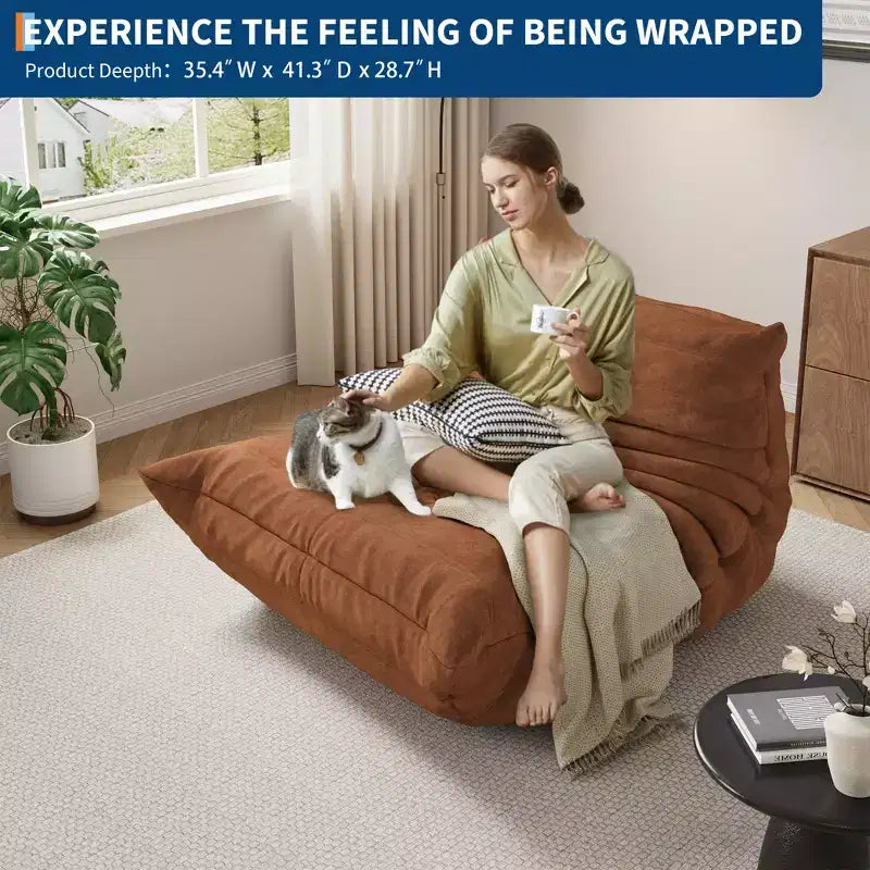Canapé d’angle modulable, canapé Togo à assise profonde