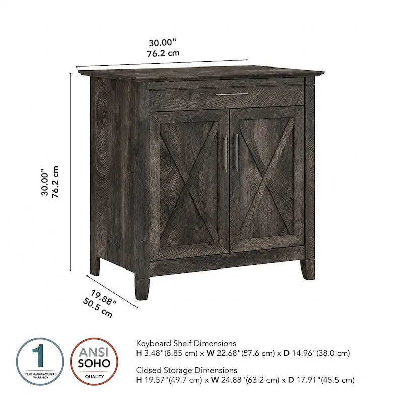 Key West secretaire met opbergkast van Bush Furniture