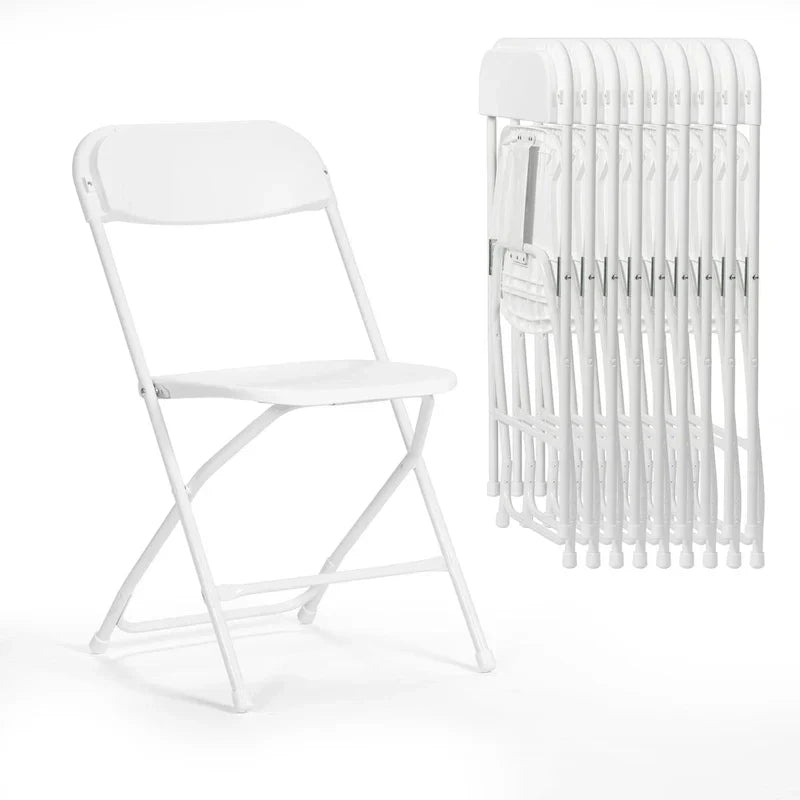 Lot de 10 chaises pliantes en plastique, capacité de 350lb, pour événements, bureaux, mariages, fêtes, pique-niques, cuisines et repas