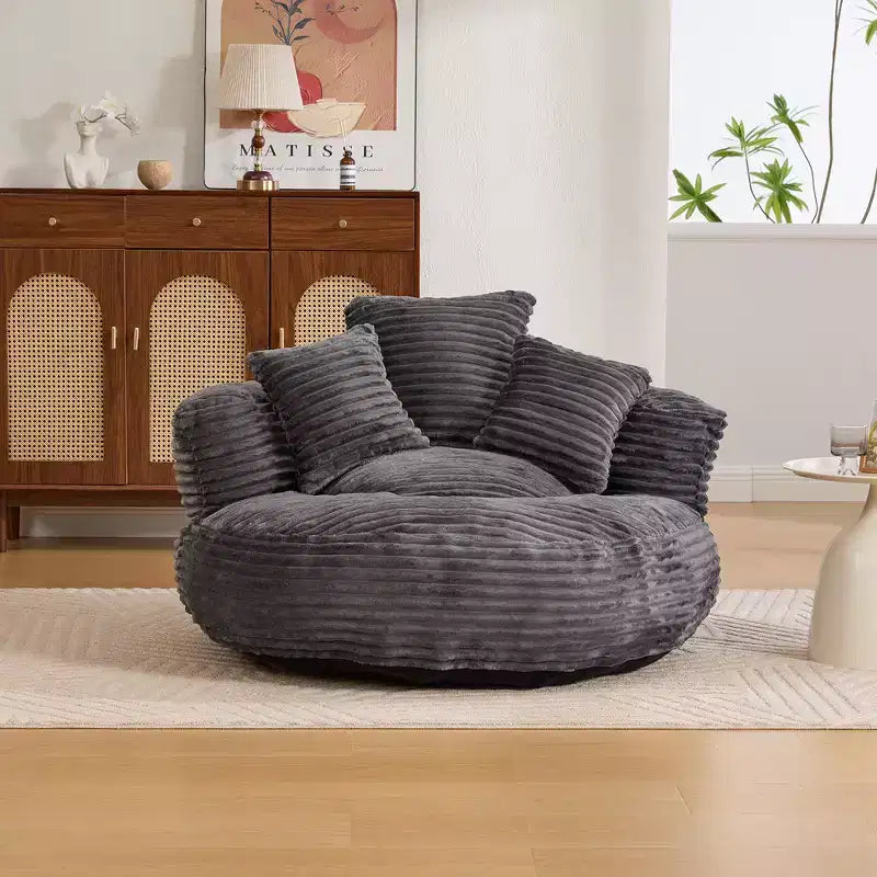 Sitzsacksofa für Erwachsene und Kinder, übergroßer Cord-Sitzsack mit 3 Kissen und Armlehnen für Wohnzimmer und Schlafzimmer