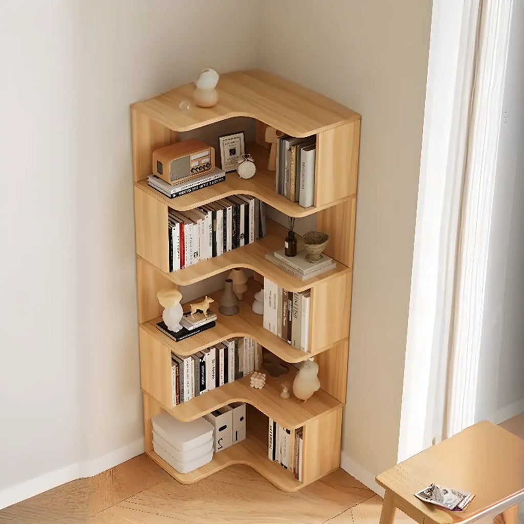 Eckbücherregal aus Holzwerkstoff mit 6 Regalböden