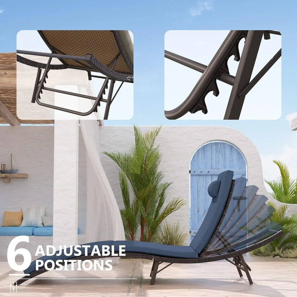Kullavik 3-teiliges Outdoor-Lounge-Set mit Liegestühlen