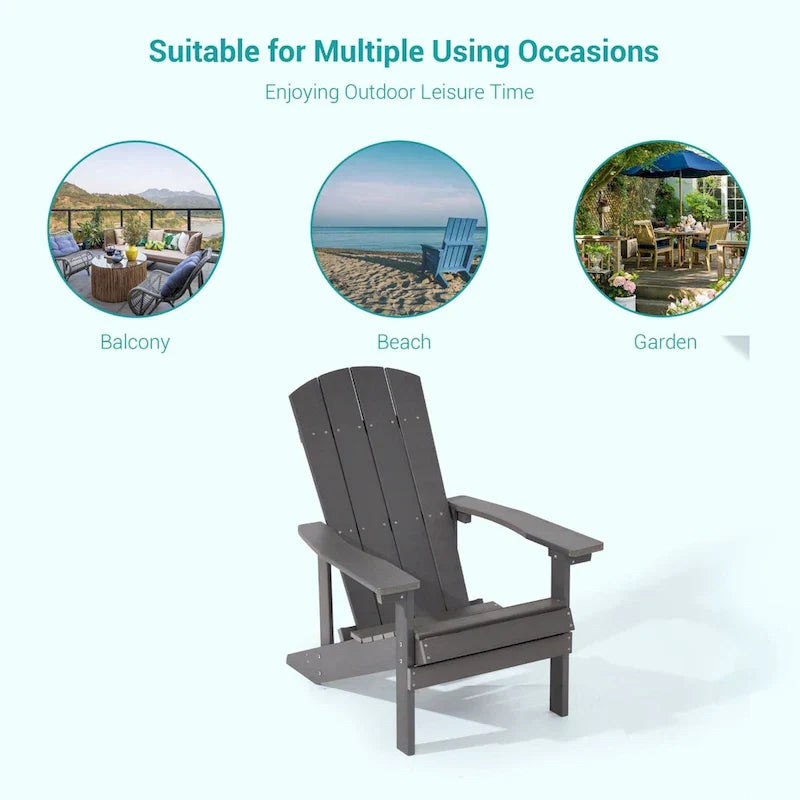 Bonosuki Weather-resistant Wood Outdoor Adirondack Chairs-Set of 4