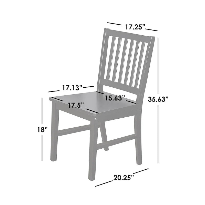 Set mit 4 Esszimmerstühlen aus Massivholz mit Sprossenlehne, stabilem Gestell, klassischem Design und einfacher Montage