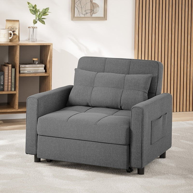 3-in-1-Schlafsofa mit verstellbarer Liegefläche, ausziehbares Sesselsofa, umwandelbares Klappbett fürs Wohnzimmer