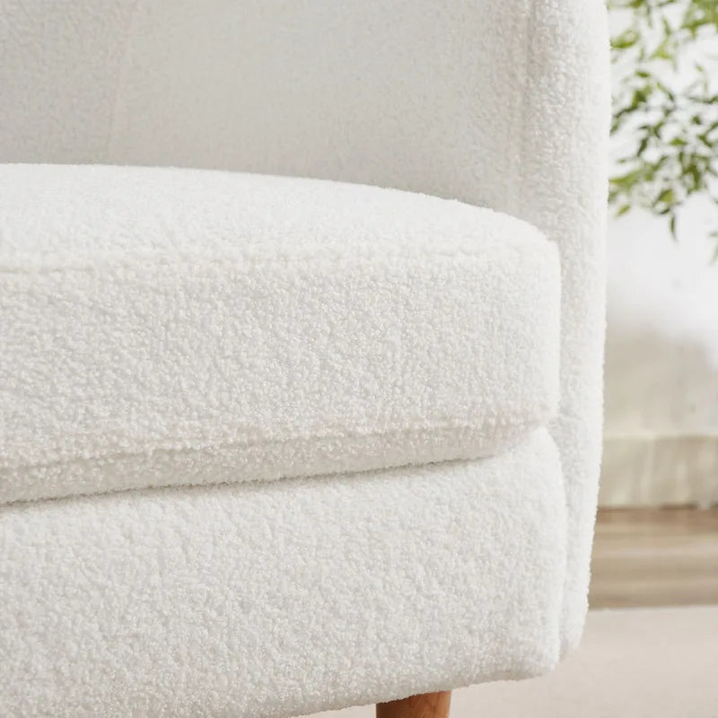 Ensemble de 2 fauteuils d’appoint de 28.34W, fauteuils tonneaux en velours avec pieds en bois massif