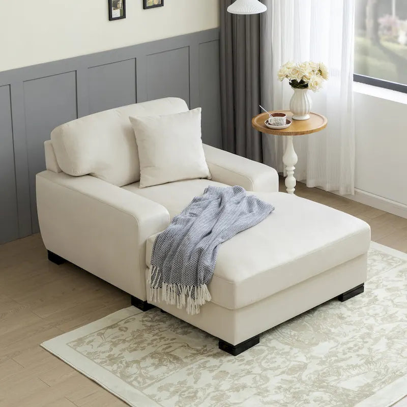 Canapé-lit chaise longue surdimensionné moderne du milieu du siècle avec coussin