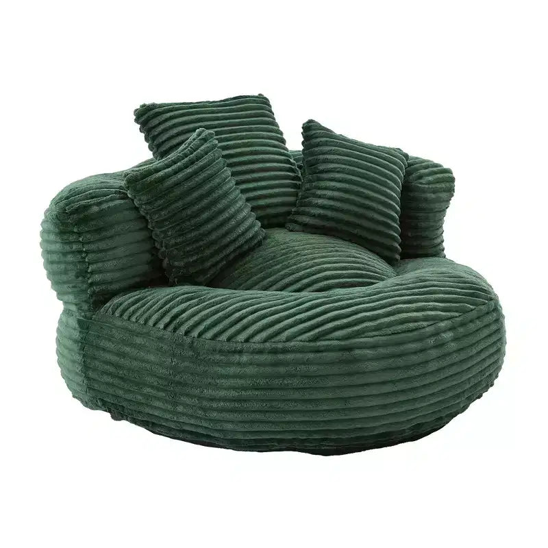 Sitzsacksofa für Erwachsene und Kinder, übergroßer Cord-Sitzsack mit 3 Kissen und Armlehnen für Wohnzimmer und Schlafzimmer