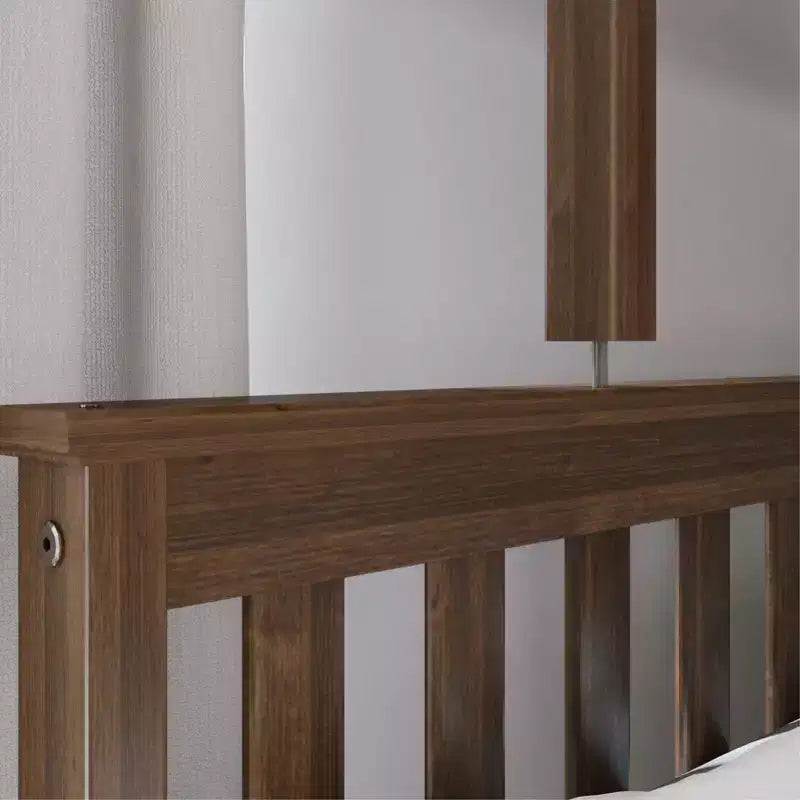 Max & Lily stapelbed van massief hout, eenpersoonsbed boven een tweepersoonsbed, met onderschuifbed met opbergruimte en ladder voor kinderen