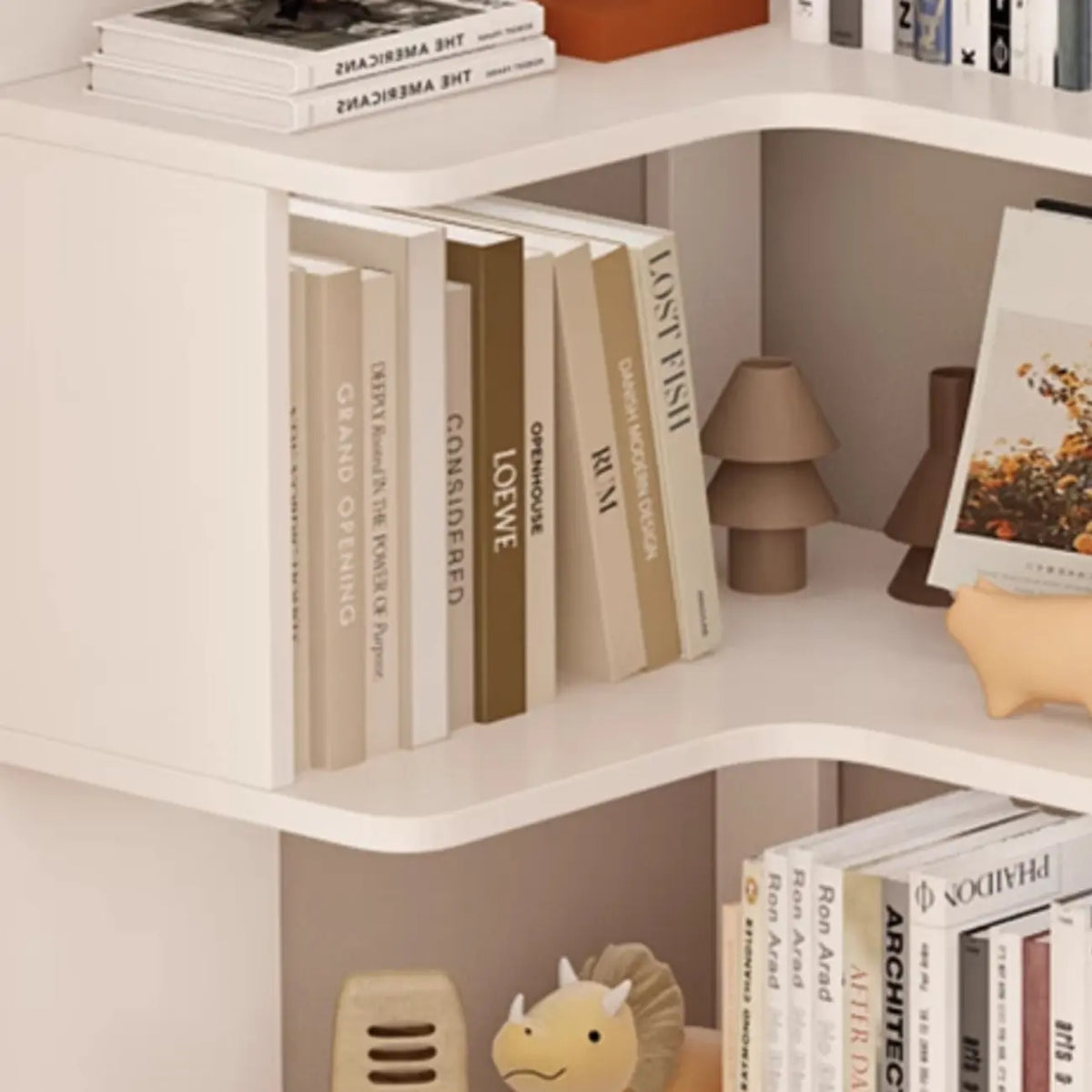 Eckbücherregal aus Holzwerkstoff mit 6 Regalböden