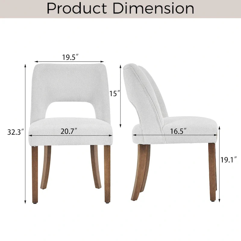 Set van 4 eetkamerstoelen met stoffen bekleding