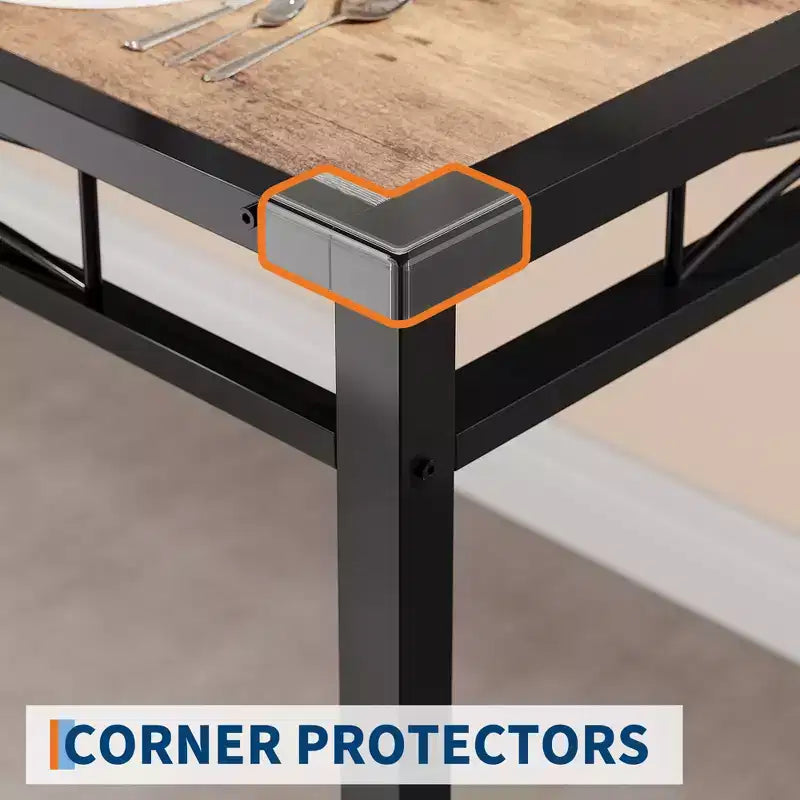 Ensemble de table à manger pour 4 personnes, avec 4 chaises rembourrées, ensemble de 5 pièces en bois pour la cuisine ou la salle à manger avec protège-coins, pour cuisine, appartement et petit espace