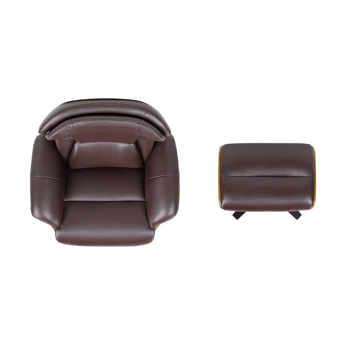 Jovan 31.5 Relaxsessel aus echtem Leder mit Hocker