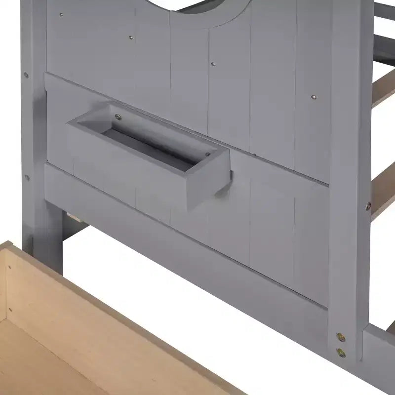 Lit cabane en bois format simple/double avec 2 tiroirs, lit pour enfant avec étagère de rangement - ModernLuxe