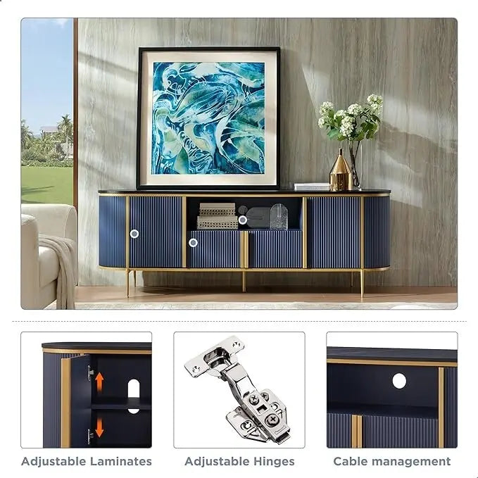 Moderner Luxus-TV-Schrank, Entertainment-Center mit Kunstmarmorplatte