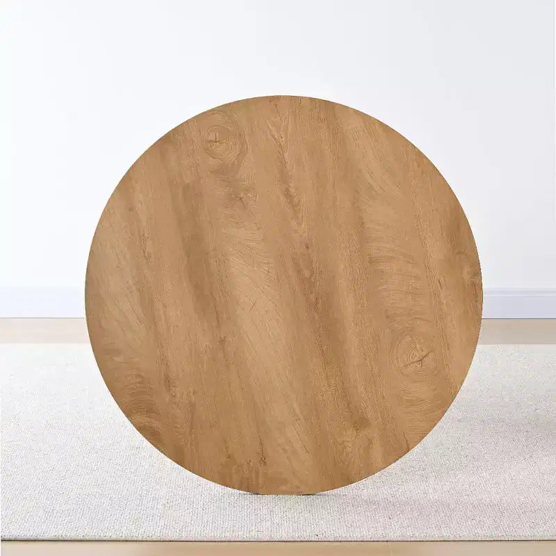 Table de salle à manger ronde moderne à piédestal, finition grain de bois, petite table de cuisine et table basse pour appartement, salle à manger et espace de vie-Panipeachy