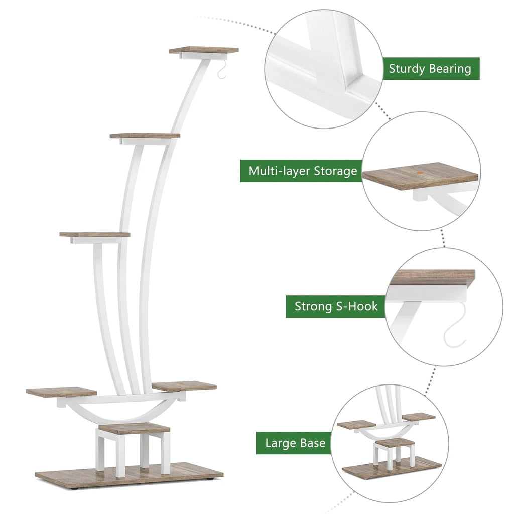 Indoor Plant Stand, 6-Tier Flower Rack for Home Garden- Set of 2