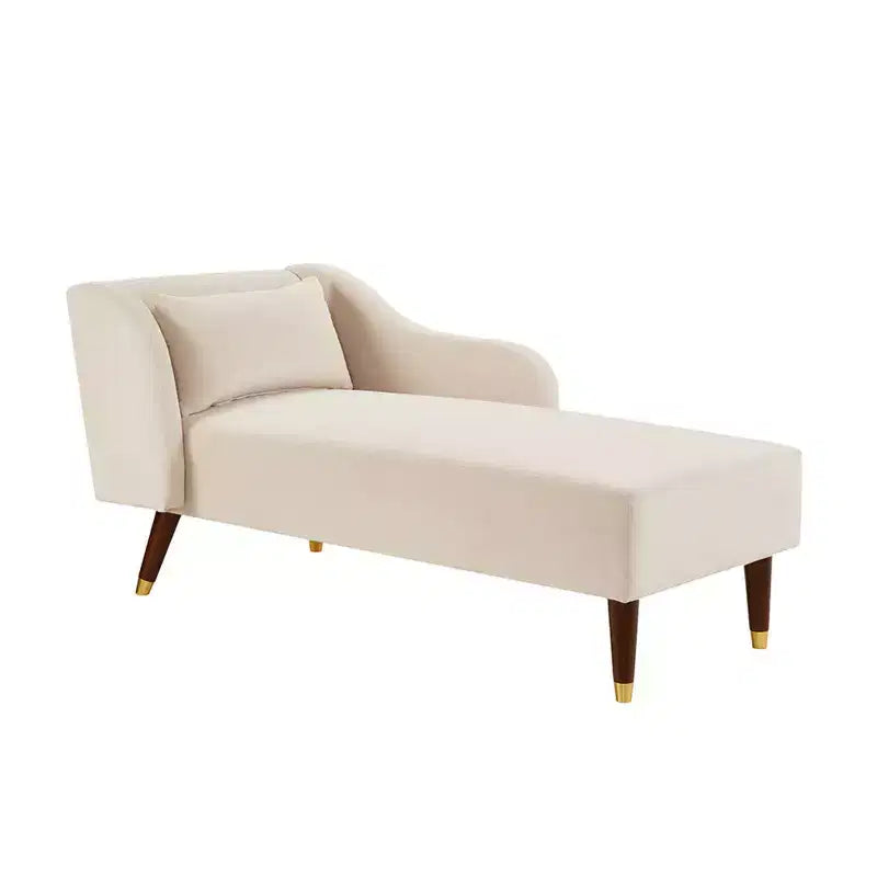 Moderner Samt-Chaiselongue-Sessel, gepolsterte Chaiselongue mit geschwungener Armlehne, Schlafsofa für Schlafzimmer, Büro und Wohnzimmer