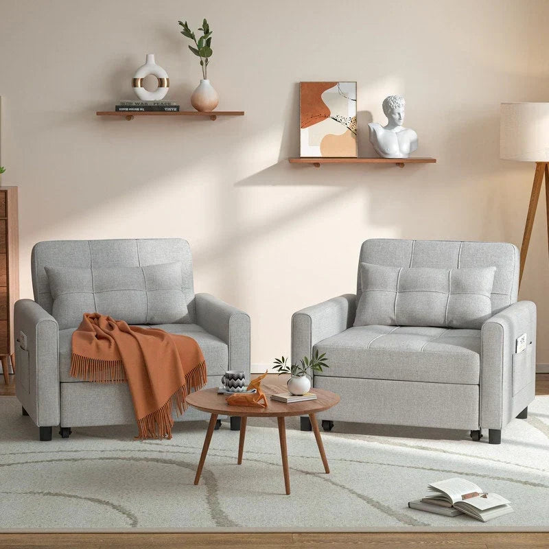 3-in-1-Schlafsofa mit verstellbarer Liegefläche, ausziehbares Sesselsofa, umwandelbares Klappbett fürs Wohnzimmer