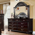 Traditionele Vame-set van 2 meubels: ladekast met 9 laden en spiegel, van Furniture of America