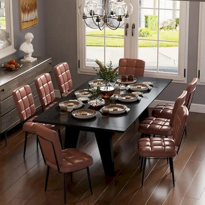 Moderne eetkamerstoelen, set van 2/4/6/8, gestoffeerde keukenstoelen met dikke zitting voor de eetkamer