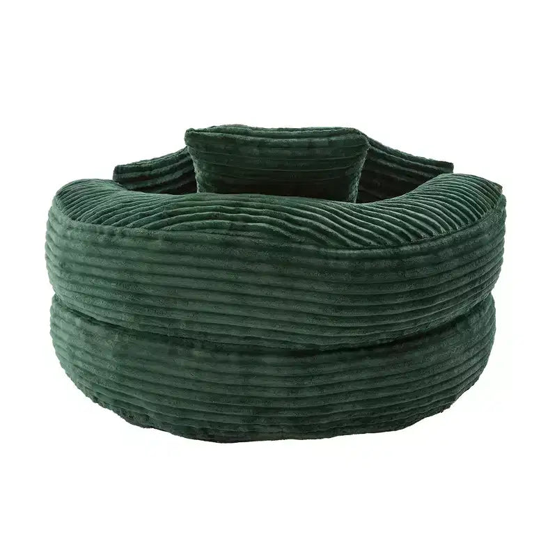 Sitzsacksofa für Erwachsene und Kinder, übergroßer Cord-Sitzsack mit 3 Kissen und Armlehnen für Wohnzimmer und Schlafzimmer