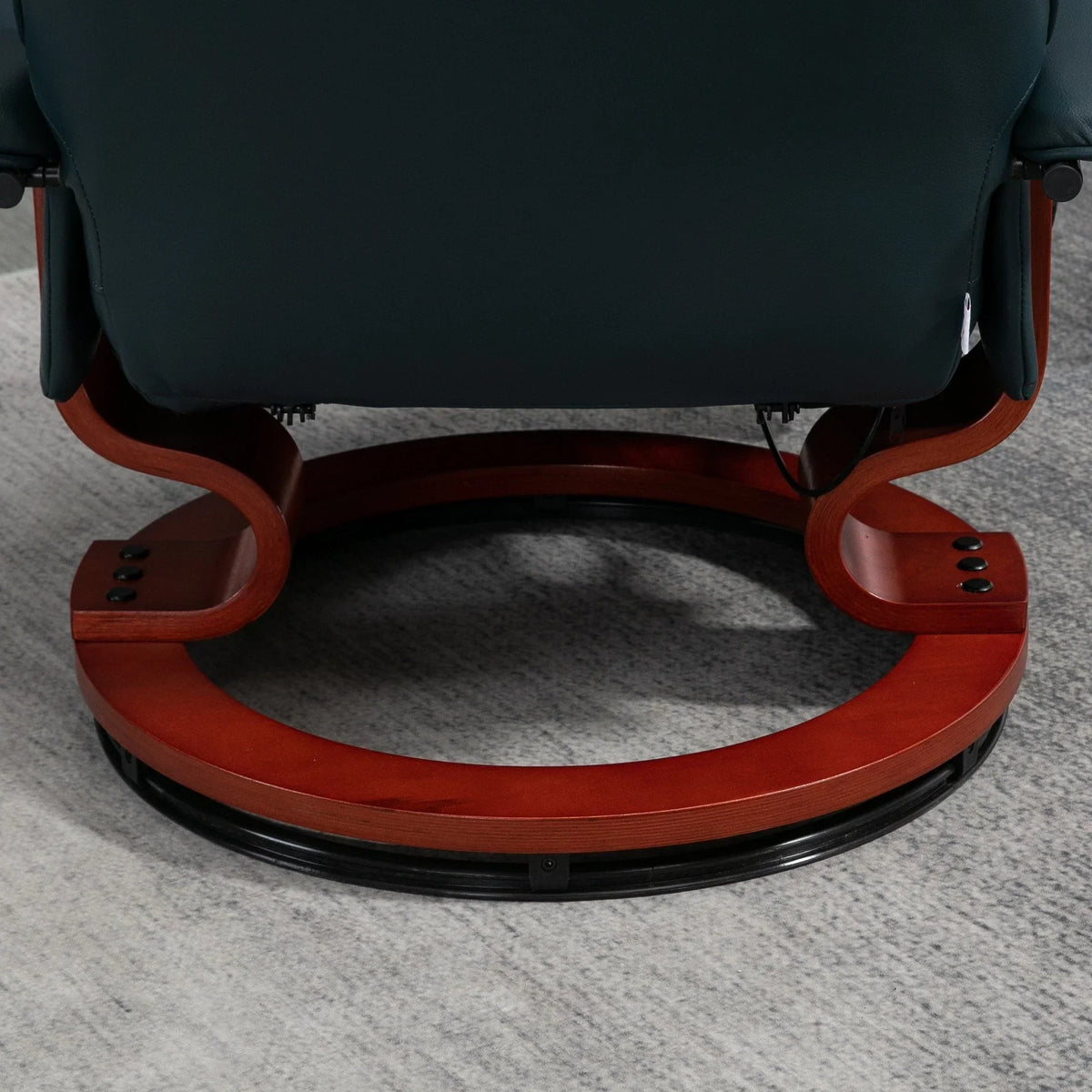 HomCom Faux Leather Adjustable Manual Swivel Base Recliner Chair with Comfortable and Relaxing Footrest