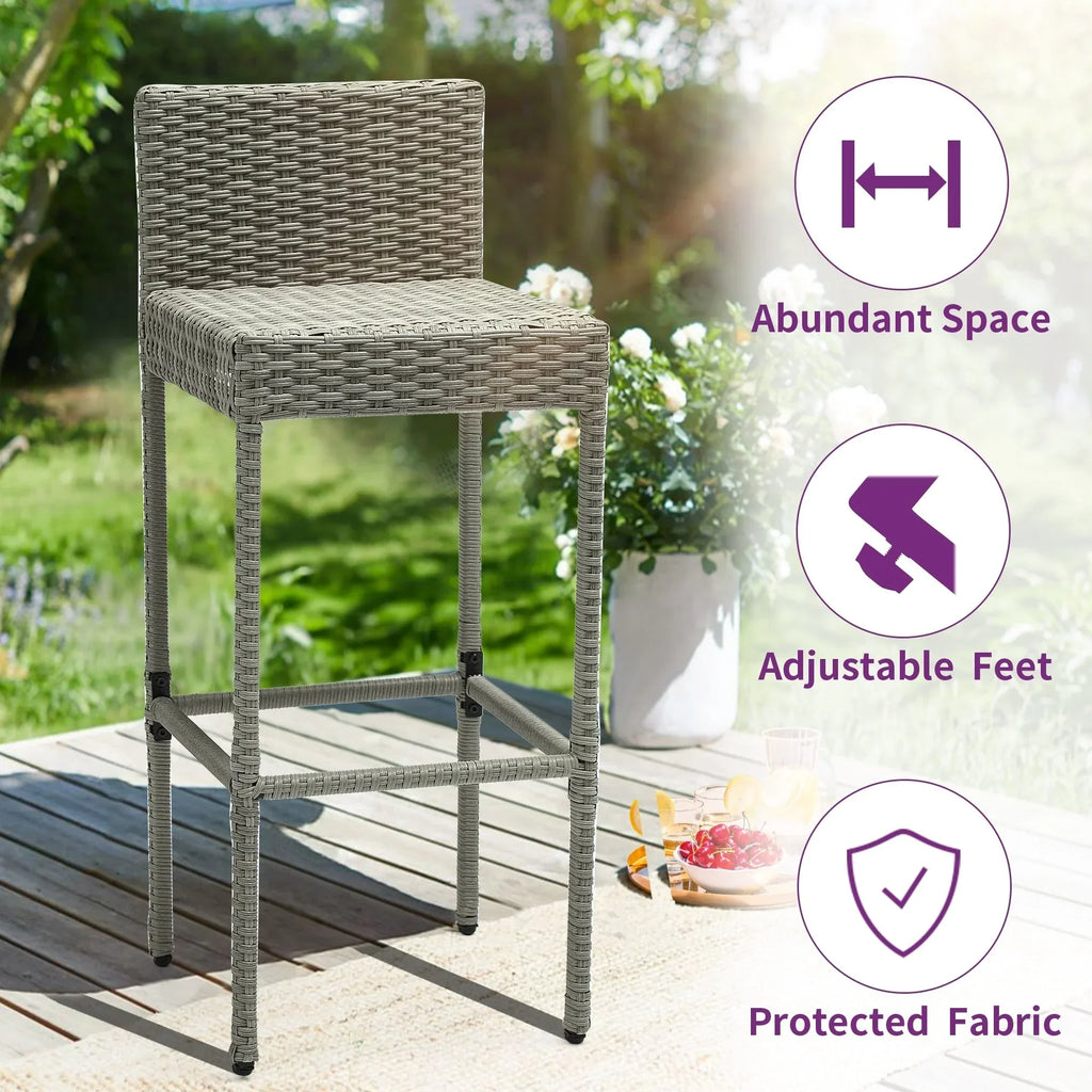 Moasis 5-teiliges Gartenmöbel-Set aus Korbgeflecht mit Bartisch - 5 PCS