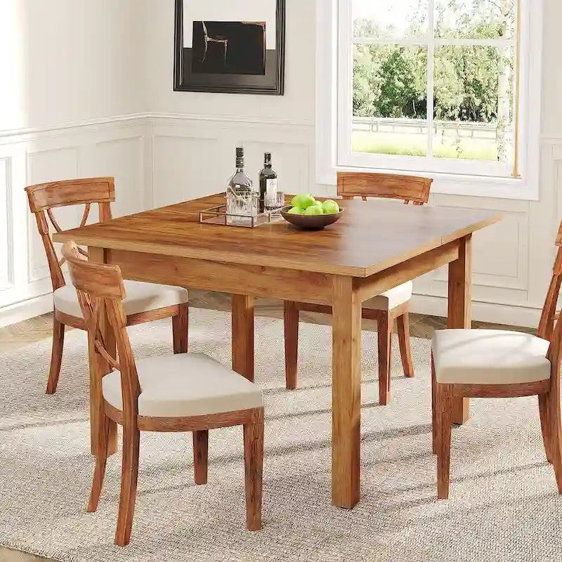 Vierkante eettafel van 39.4 inch voor 2-4 personen, met poten van massief hout, voor de woonkamer of eetkamer