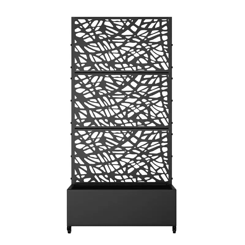 Bac à fleurs MAYEERTY avec treillis en fer noir, style 01, 72x47x16in, lot de 3 pièces