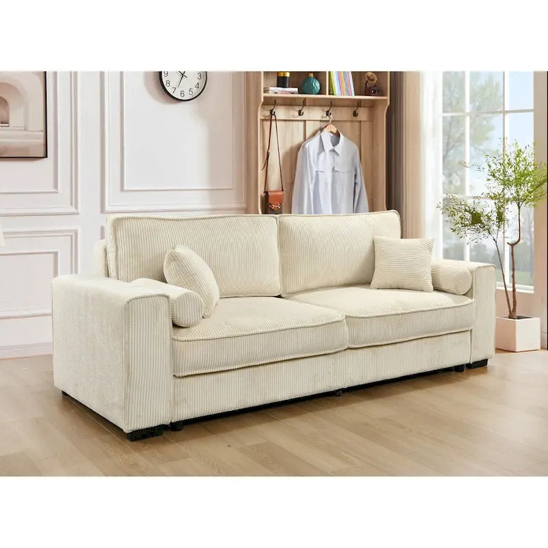 Roomfitters großes Schlafsofa mit Stauraum, modernes 3-Sitzer-Sofa, gepolsterte Rückenlehne, für kleine Räume