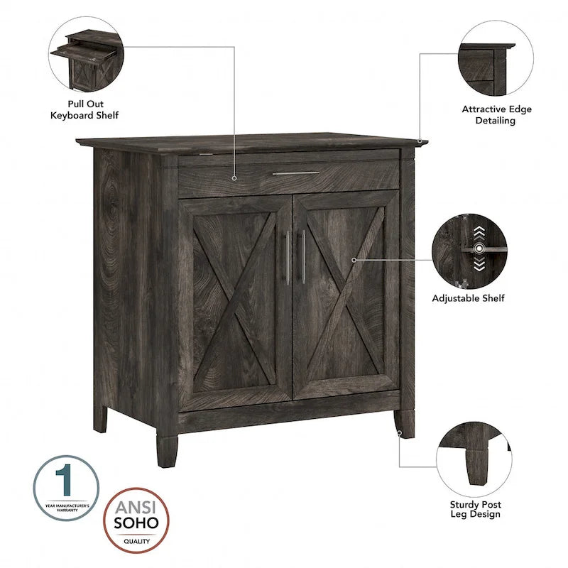 Key West secretaire met opbergkast van Bush Furniture