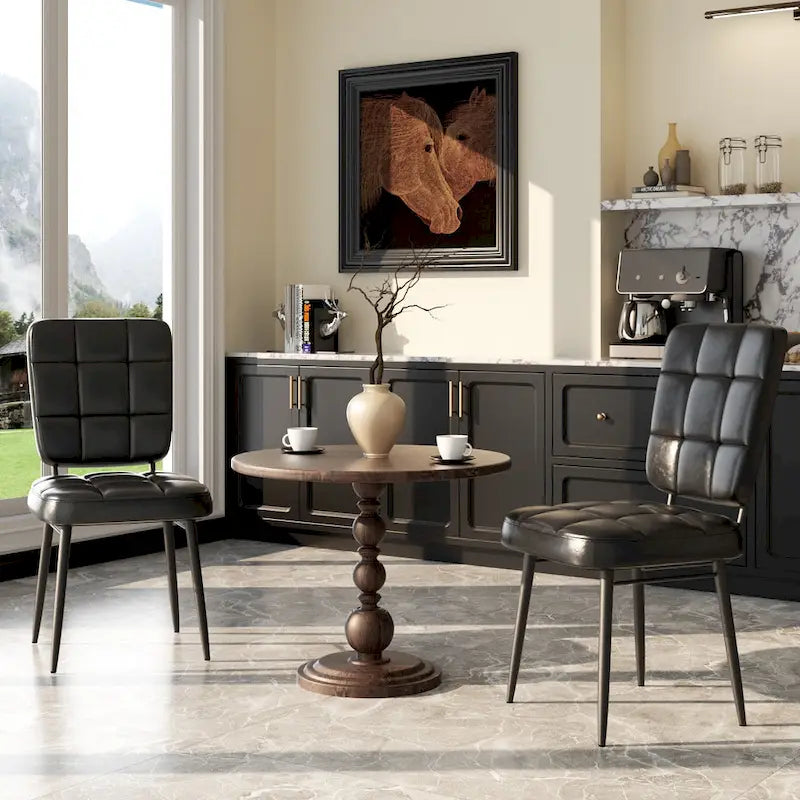Moderne eetkamerstoelen, set van 2/4/6/8, gestoffeerde keukenstoelen met dikke zitting voor de eetkamer