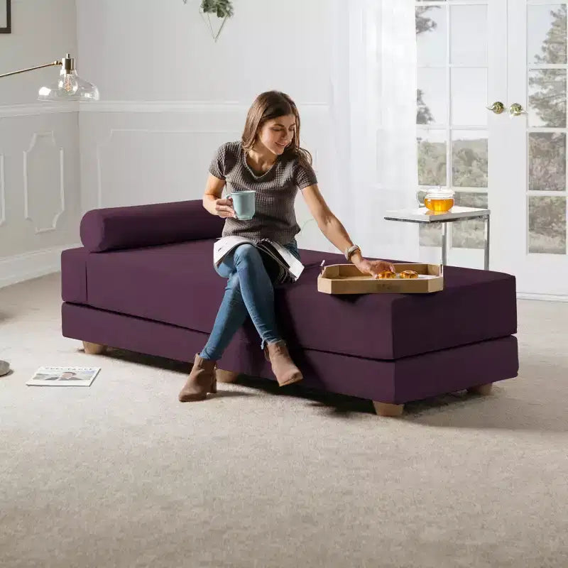 Ligbed / uitklapbaar queensize logeerbed - microfluweel