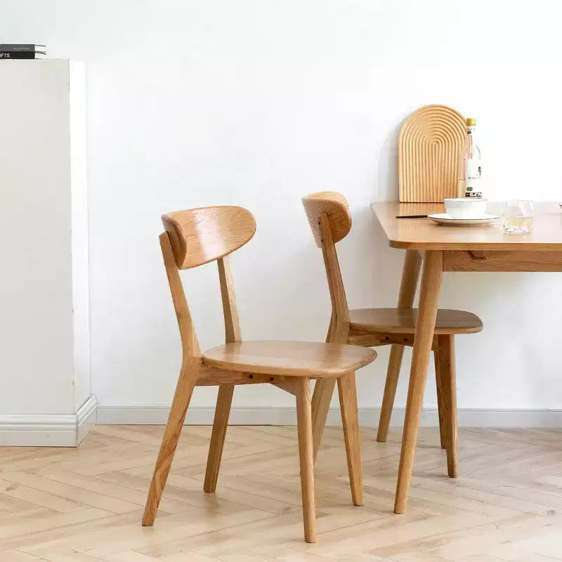 MAYEERTY Lot de 4 chaises de salle à manger en bois massif, chaises en bois naturel pour la cuisine, la salle à manger et le salon