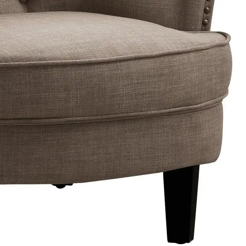 Moser Bay Mignon fluwelen/linnen fauteuil met knopen en hoge rugleuning, 30 breed