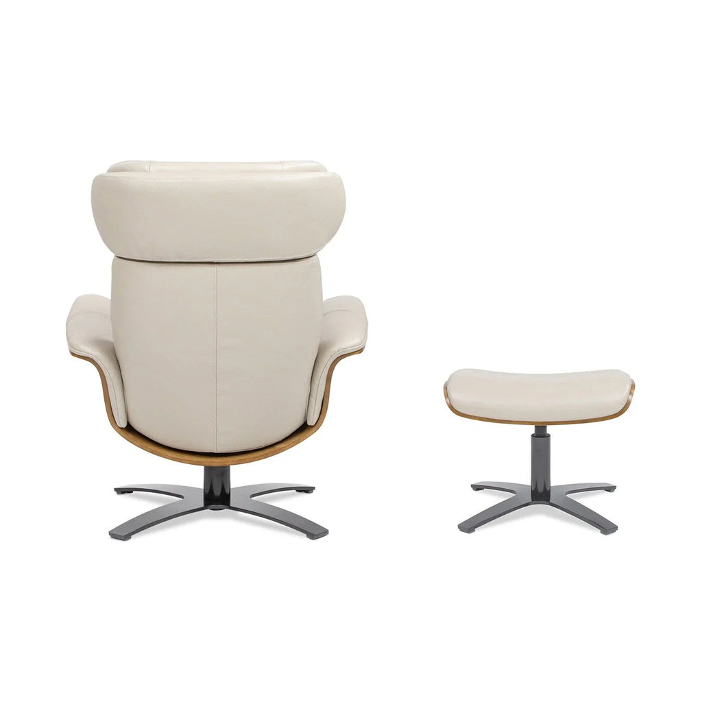 Jovan 31.5 Relaxsessel aus echtem Leder mit Hocker