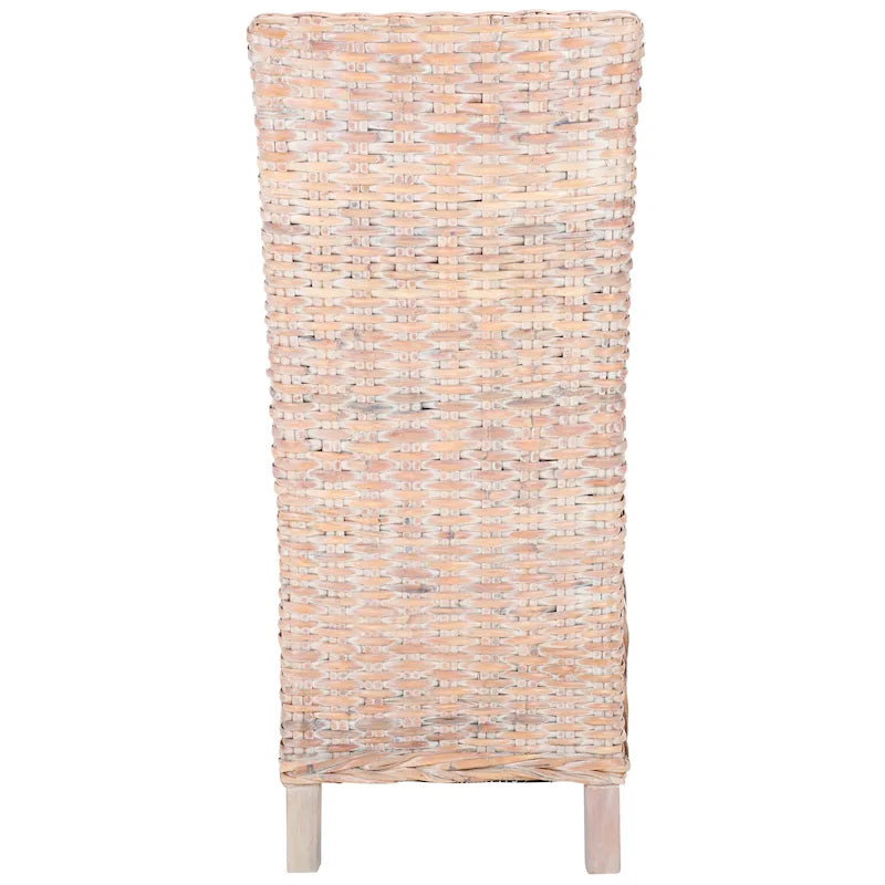 Set aus 2 Esszimmerstühlen aus naturbelassenem Rattan, 19W x 22D x 41H, Boho-Küstenstil