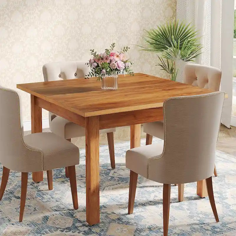 Vierkante eettafel van 39.4 inch voor 2-4 personen, met poten van massief hout, voor de woonkamer of eetkamer