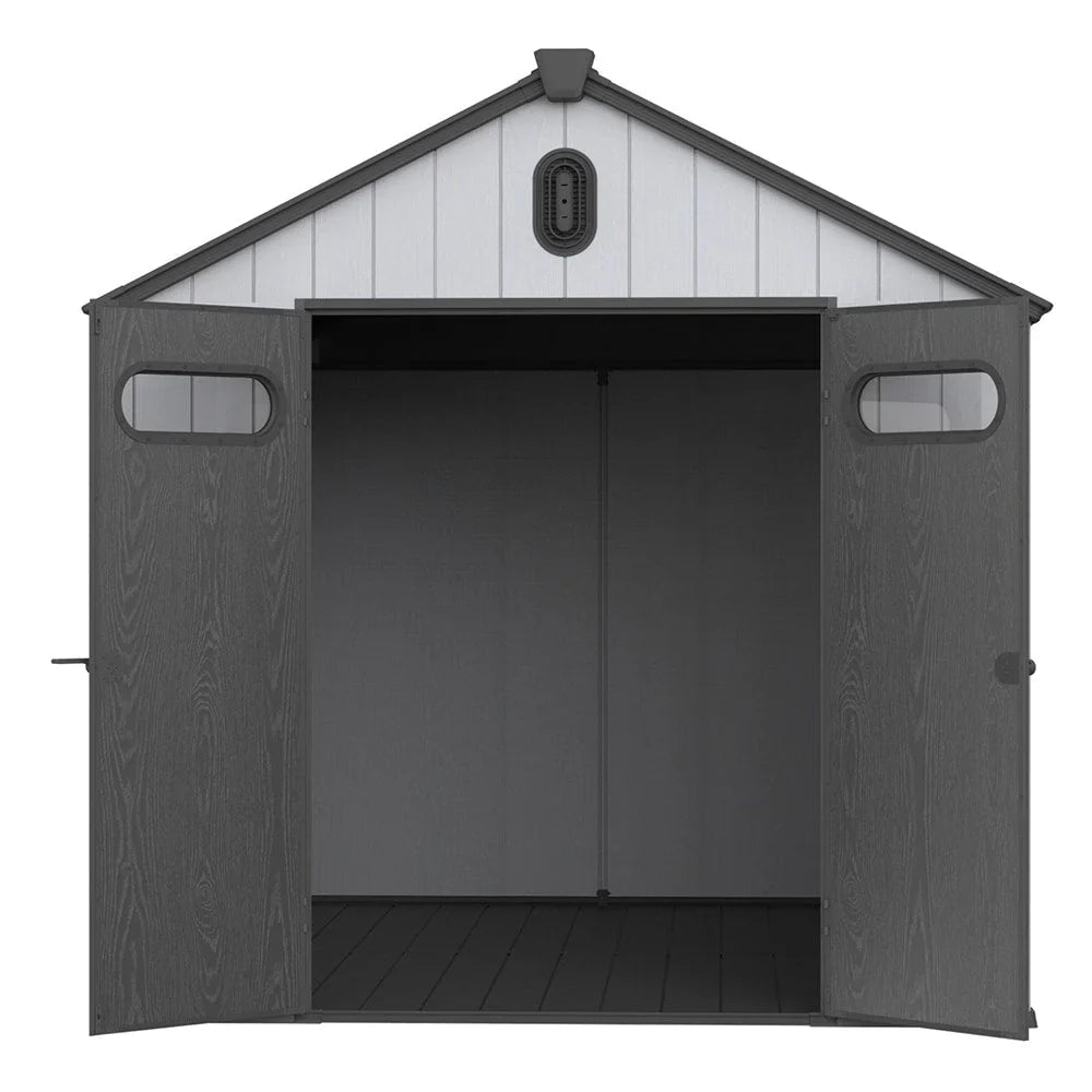 Abri de rangement extérieur en résine et plastique, tous temps, avec plancher, 6 ft x 4 ft/6 ft x 8 ft/8 ft x 6 ft/8 ft x 10 ft, abri à outils Spire