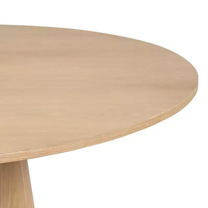Ensemble de salle à manger moderne pour 6 personnes, table ronde à piètement central, fauteuils pivotants en forme de tonneau à roulettes, chenille texturée - Panipeachy