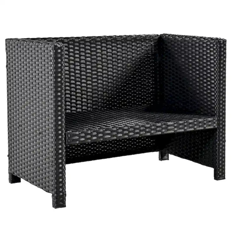 Spa-Umrandung, quadratisches Outdoor-Rattan-Ecksofa-Set mit Spa-Gestell