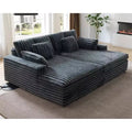 AMERLIFE 93 Doppelliege-Sofa für zwei Personen, tiefes Cloud-Sofa mit Lendenkissen und breiten Armlehnen, einfacher Aufbau, Kunstfell