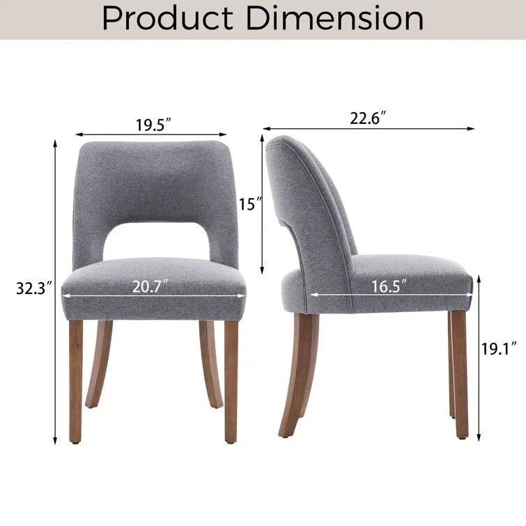 Set van 4 eetkamerstoelen met stoffen bekleding