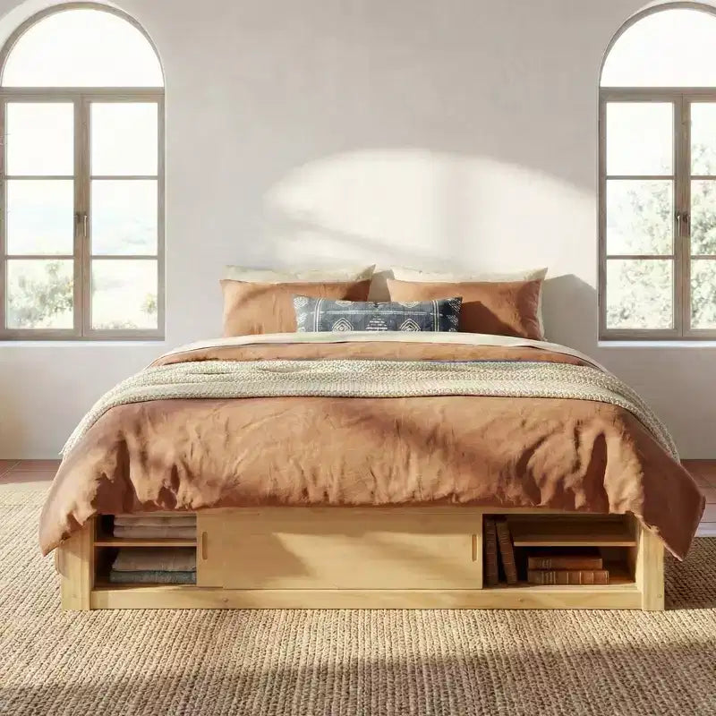 Whisen queensize bedframe met 4 opbergladen en opbergruimte in het voeteneind
